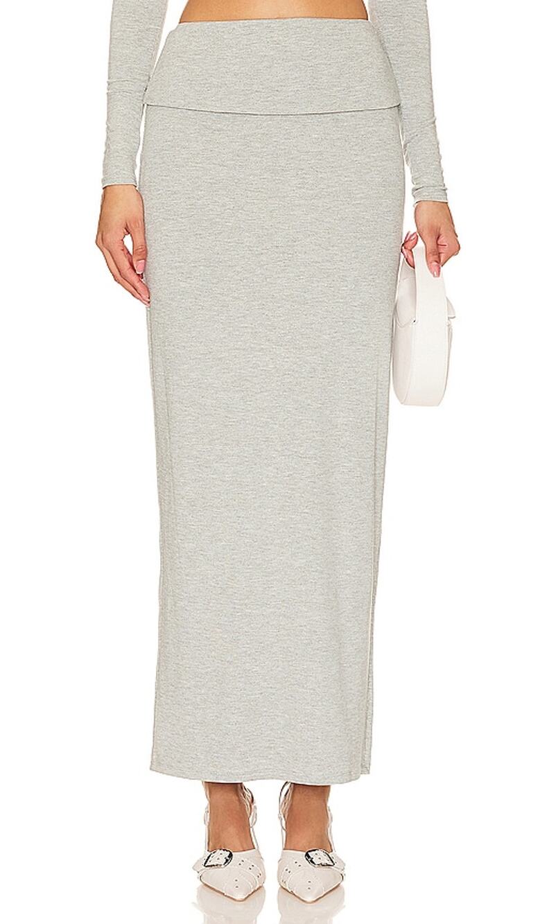 Afrm Stretch Grey Esin Maxi Skirt Size XS